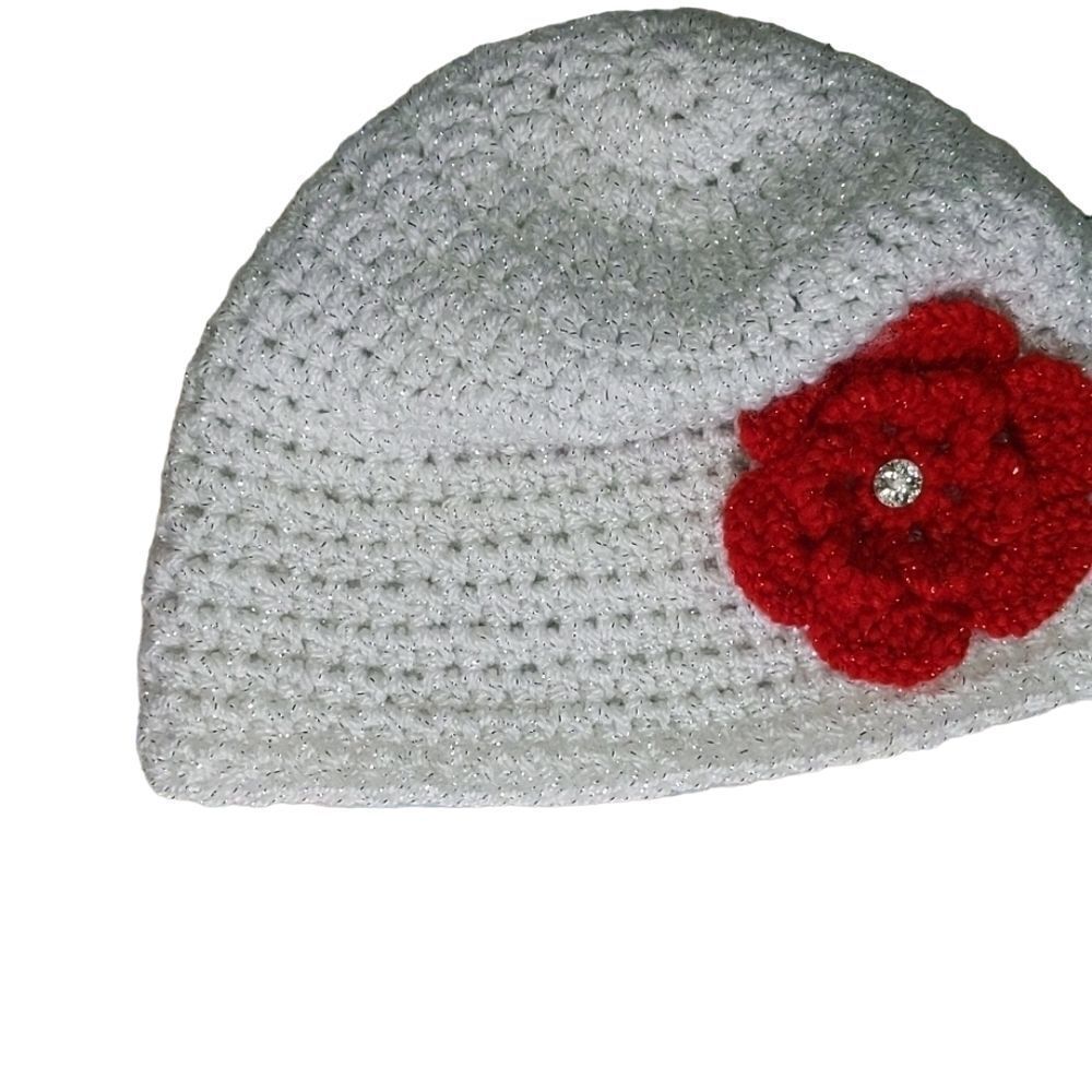 GIRLS' HANDMADE KNIT HAT WITH FLOWER - Picture 8 of 10